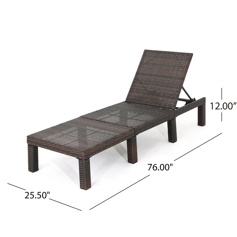 Streamdale Adjustable Wicker Chaise Lounge with Iron Frame for Outdoor Comfort