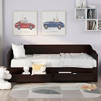 Streamdale 3-in-1 Wooden Daybed with Trundle and Drawers