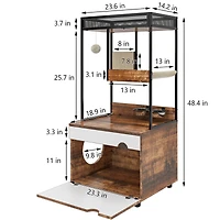 Streamdale Rustic Cat Furniture with Litter Box Enclosures