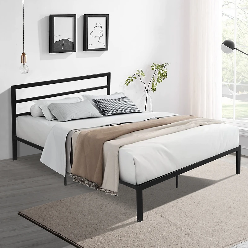 Streamdale Queen Metal Bed Frame With Headboard