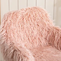 Simplie Fun Modern Faux Fur Home Office Chair, Fluffy Chair For Girls, Makeup Vanity Chair