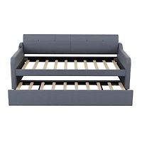 Streamdale Twin Upholstery Daybed with Trundle and Usb Charging