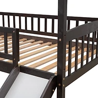 Streamdale Twin Loft Bed With Slide, House Slide