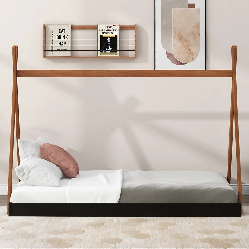 Streamdale Twin Size Tent Floor Bed With Triangle Structure