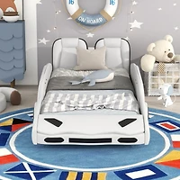 Streamdale Twin Race Car-Shaped Platform Bed With Wheels