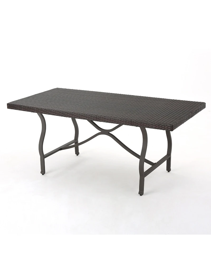 Streamdale Sleek 70" Wicker Dining Table for Patio Expansions
