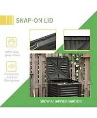 80 Gallon Outdoor Compost Bin with Enhanced Airflow and Easy Assembly