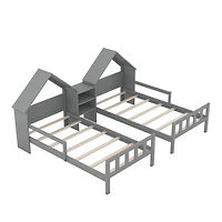 Streamdale White Twin Platform Bed with Headboard and Nightstand