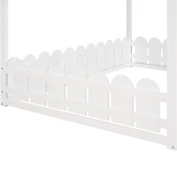 Streamdale Full Size Wood House Bed with Fence