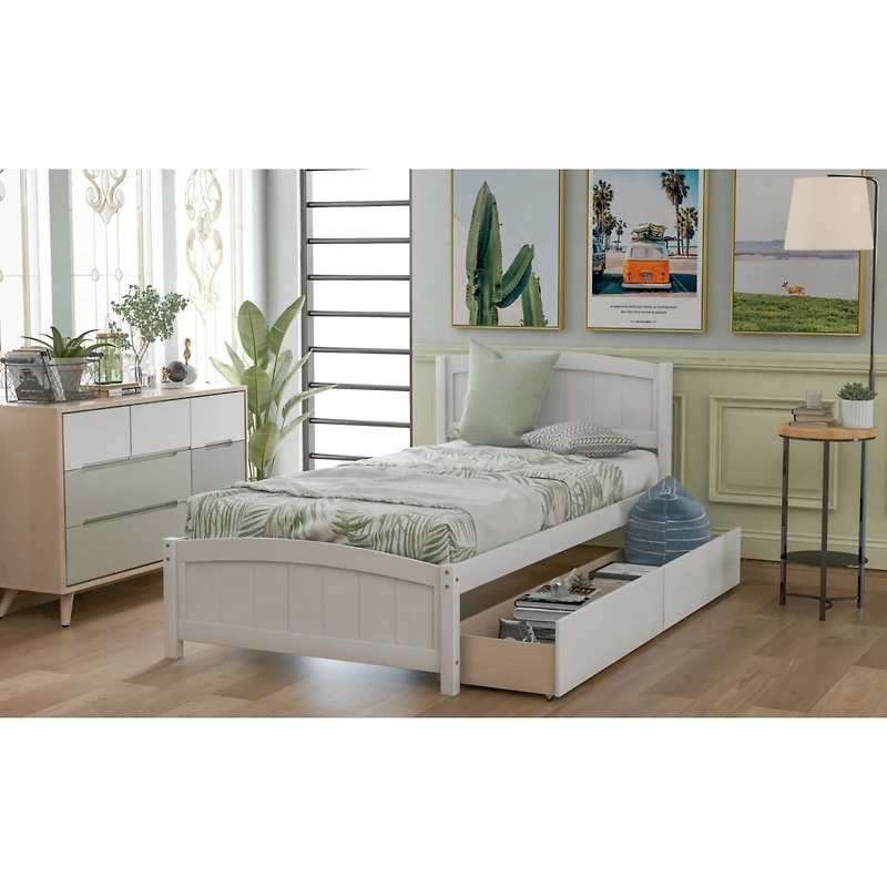 Streamdale Twin Platform Bed With Two Drawers