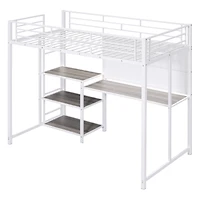 Streamdale Twin Loft Bed with Desk and Shelves