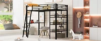 Streamdale Loft Bed with Shelves, Desk, and Whiteboard