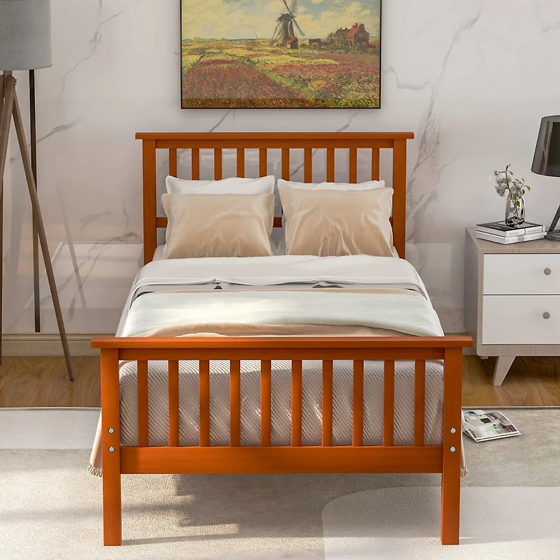 Streamdale Wood Platform Bed With Headboard And Footboard