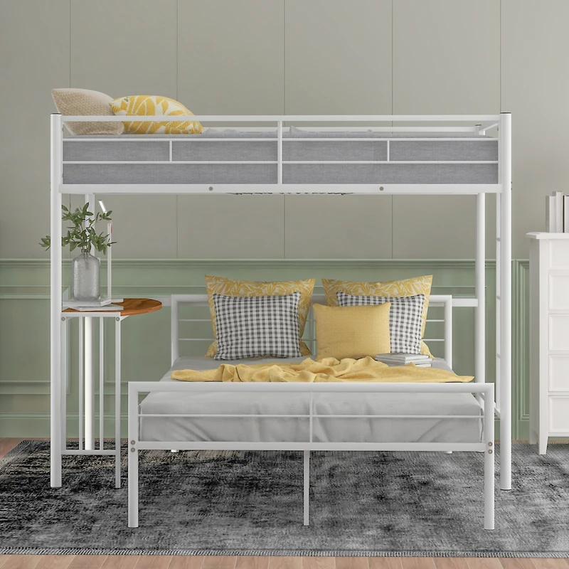 Streamdale Twin Over Full Bunk Bed with Desk and Ladder