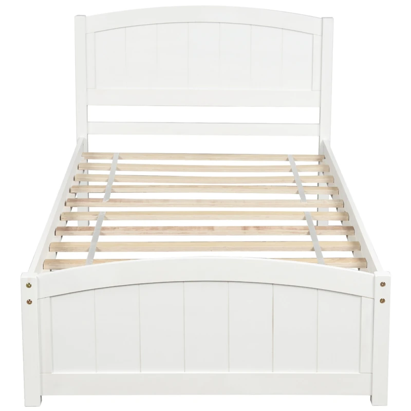 Streamdale Wood Platform Bed With Headboard, Footboard And Wood Slat Support Twin