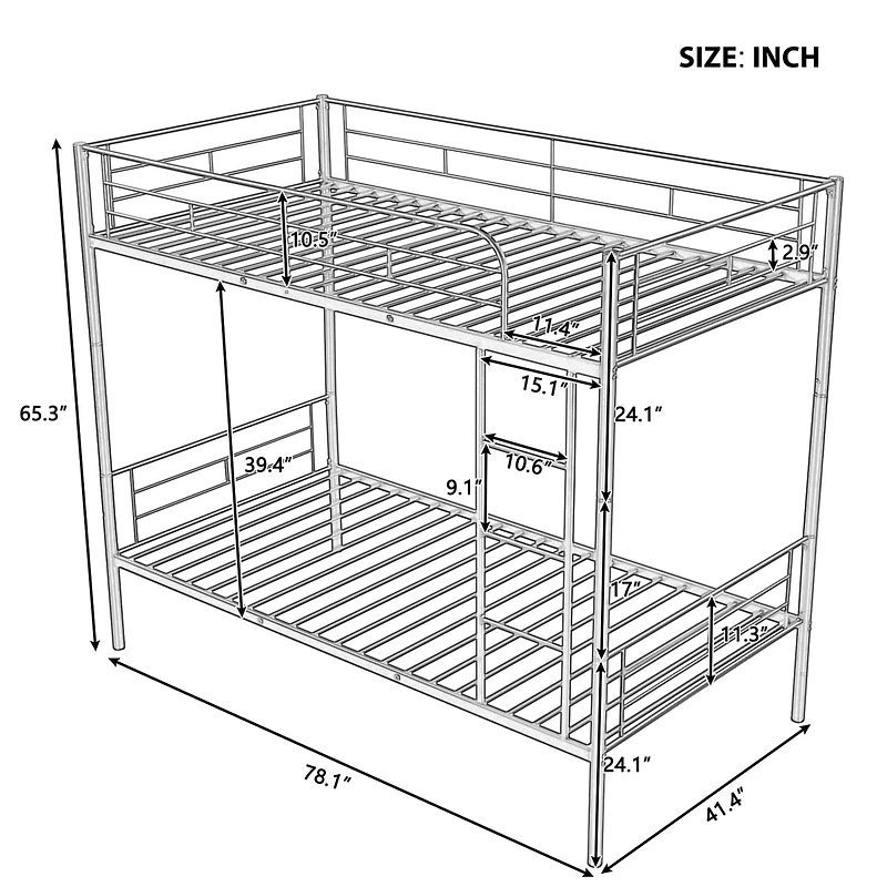 Streamdale Twin Over Metal Bunk Bed