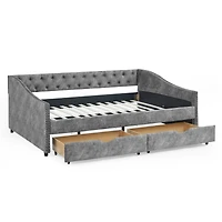 Streamdale Furniture Upholstered Daybed with Drawers and Tufted Sofa Bed