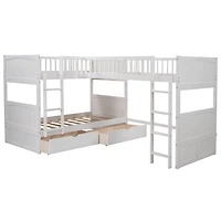 Streamdale Twin Bunk Bed With A Loft Attached, Two Drawers