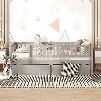 Streamdale Furniture Full Daybed Wood Bed With Two Drawers