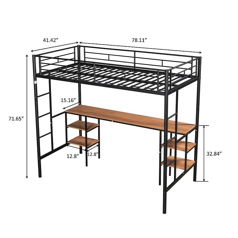Simplie Fun Loft Bed With Table