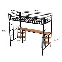 Simplie Fun Loft Bed With Table