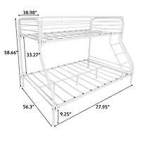 Simplie Fun White Metal Twin Over Full Bunk Bed