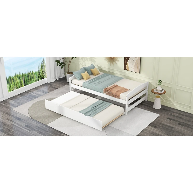 Streamdale Twin Size Platform Bed With Twin Size Trundle