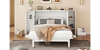 Streamdale Full Murphy Bed with Shelves, Drawers and Usb Ports, Gray