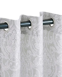 Superior Lotus Jacquard Classic Floral Damask Window Curtain Panel Set with Grommet Header, 52 X 84