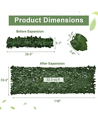 Slickblue 4 Pieces 118 x 39 Inch Artificial Ivy Privacy Fence Screen for Fence Decor