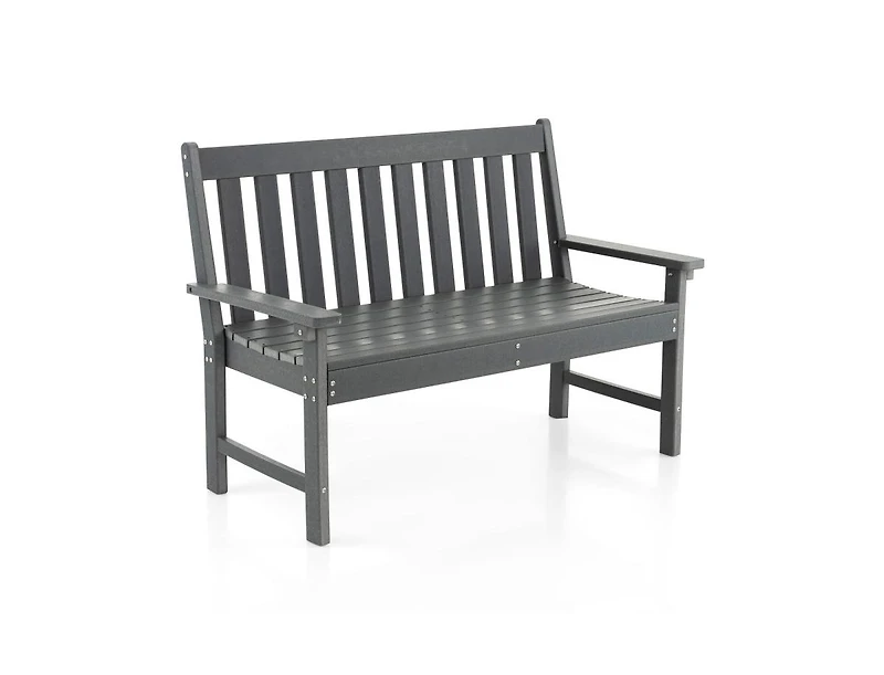 All-Weather Hdpe Outdoor Bench with Backrest and Armrests