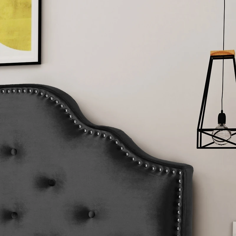 Simplie Fun Elegant Button Tufted Diamond Stitched Headboard with Easy Assembly