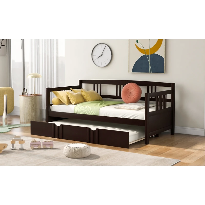 Streamdale Twin Daybed Wood Bed With Trundle