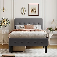 Streamdale Twin Size Upholstered Platform Bed With 2 Drawers