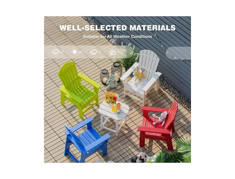 Patio Kids' Adirondack Chair with Ergonomic Backrest
