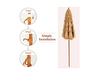 Slickblue 6.5 Feet Portable Thatched Tiki Beach Umbrella with Adjustable Tilt