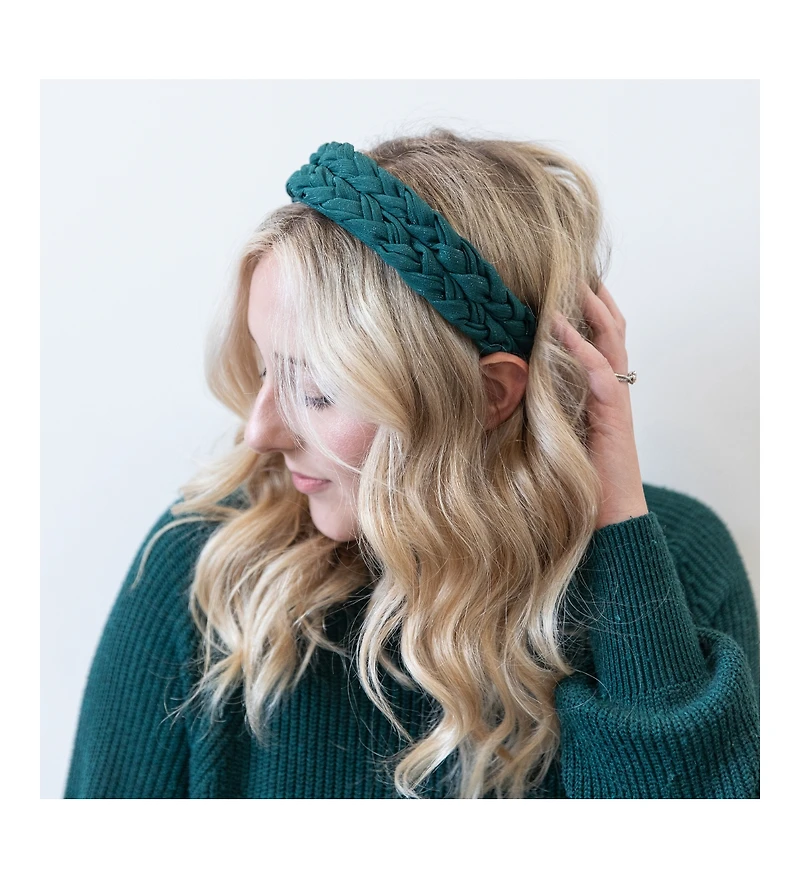 Women s Blushing Braid Headband - Dark Green