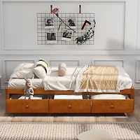 Streamdale Furniture Twin Size Platform Storage Bed With 3 Drawers
