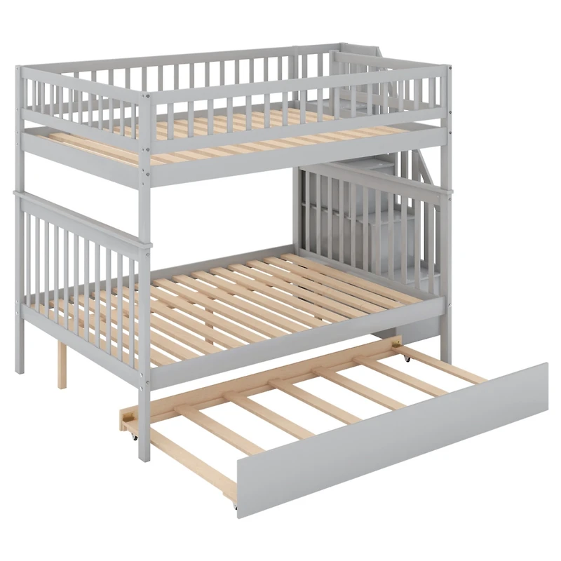 Streamdale Full Over Bunk Bed With Trundle And Staircase