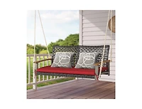 Slickblue 2-Person Rattan Hanging Porch Swing Chair