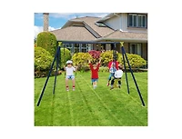 Slickblue 3-in-1 Outdoor Swing Set for Kids Aged 3 to 10