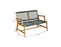 Slickblue 2-Person Acacia Wood Yard Bench for Balcony and Patio