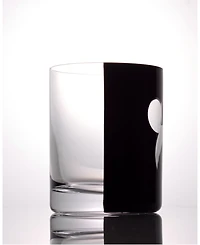JoyJolt Disney Luxury Mickey Mouse 12 oz. Crystal Double Old Fashion Glasses, Set of 2