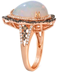 Le Vian Neopolitan Opal (4 ct. t.w.) & Diamond (3/4 Wavy Halo Pear Statement Ring 14k Rose Gold (Also Available White or