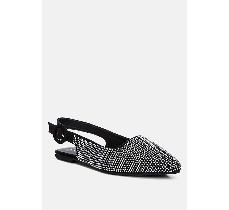 jarisa rhinestones embellished slingback mules