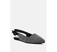 jarisa rhinestones embellished slingback mules