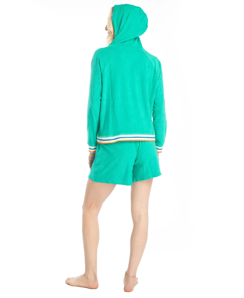 Ocean Pacific Women's Sunset Chaser Hoodie Short Set
