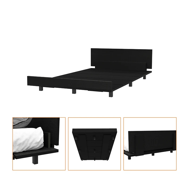 Streamdale Nimmo Twin Bed Frame Black Wengue