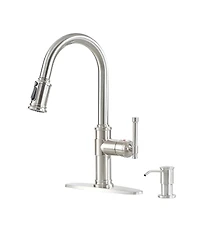 Mondawe Pull-out Kitchen Faucets Single Hole with Soap Dispenser