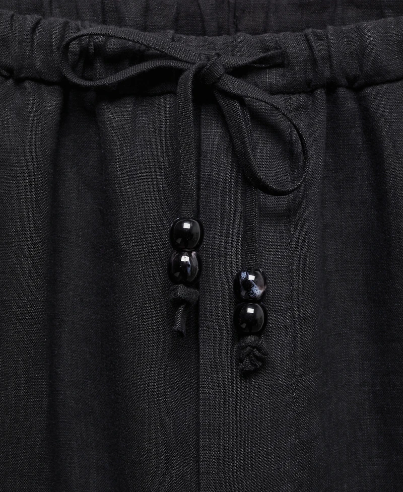Mango Women's 100% Linen Jogger Trousers